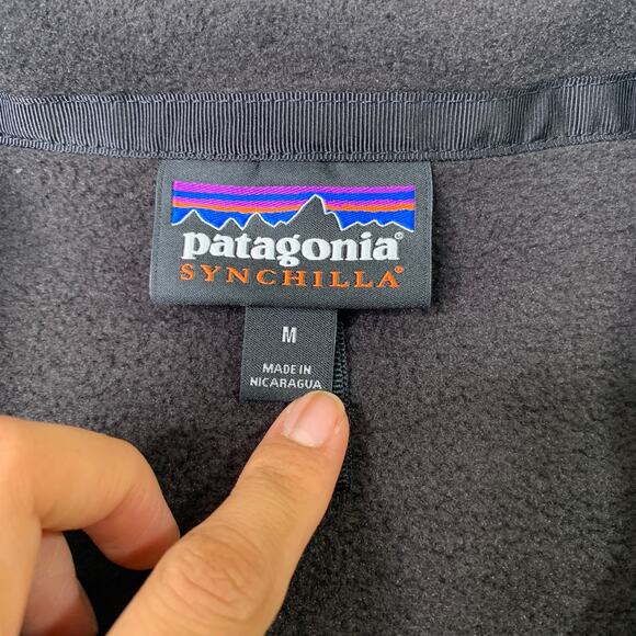 Patagonia Vest Mens M Medium Classic Synchilla Fleece Full Zip Sleeveless *LOGO - Picture 4 of 12
